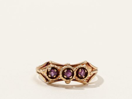 Three Stone Ruby Ring | 0.12ctw | SZ 5 | Online Hot Sale