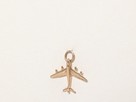 10k Yellow Gold Airplane Charm For Discount