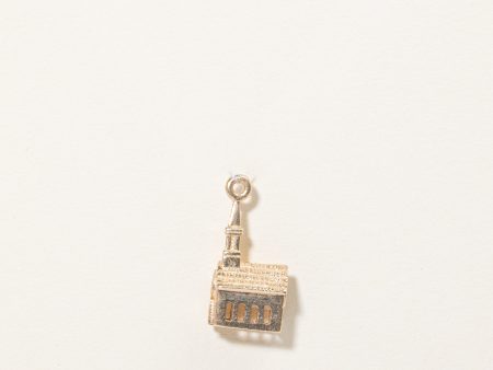 10k Yellow Gold Church with Glass Window Charm Online now