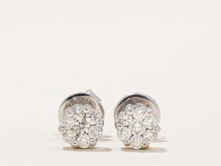 Diamond Cluster Stud Earrings | 0.50ctw | Online