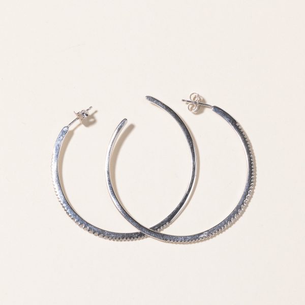 10k White Diamond Hoop Earrings | 0.55ctw Discount