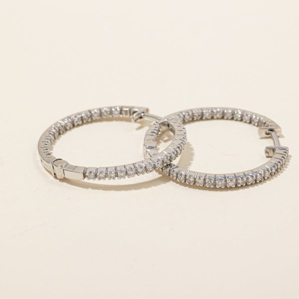 10k White Gold Diamond Hoop Earrings | 0.30ctw | Cheap