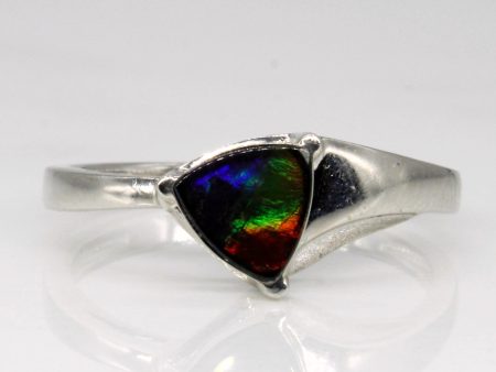 Triangular Ammolite Ring | 0.55ct | SZ 7 | Cheap