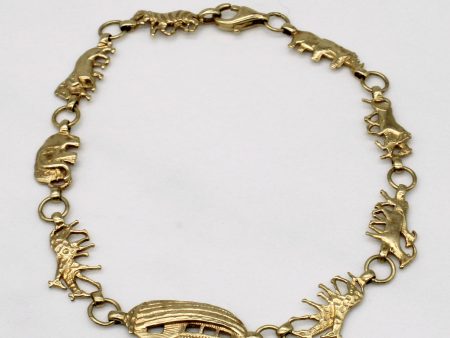 10k Yellow Gold Noah s Ark Bracelet | 7  | Cheap