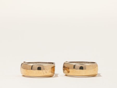 10k Two Tone Gold Hoop Earrings For Cheap