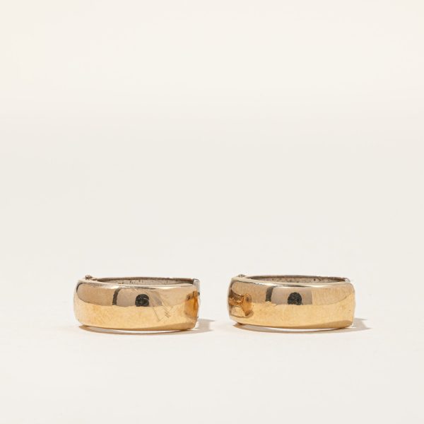 10k Two Tone Gold Hoop Earrings For Cheap