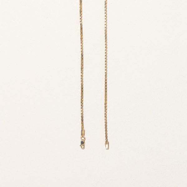 10k Yellow Gold Box Link Chain | 22  | For Sale