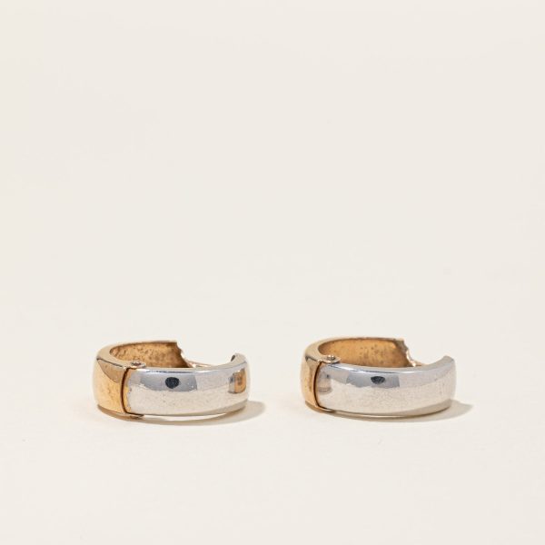 10k Two Tone Gold Hoop Earrings For Cheap