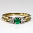 Three Stone Emerald & Diamond Ring | 0.20ct | 0.22ctw | SZ 7.25 | Supply