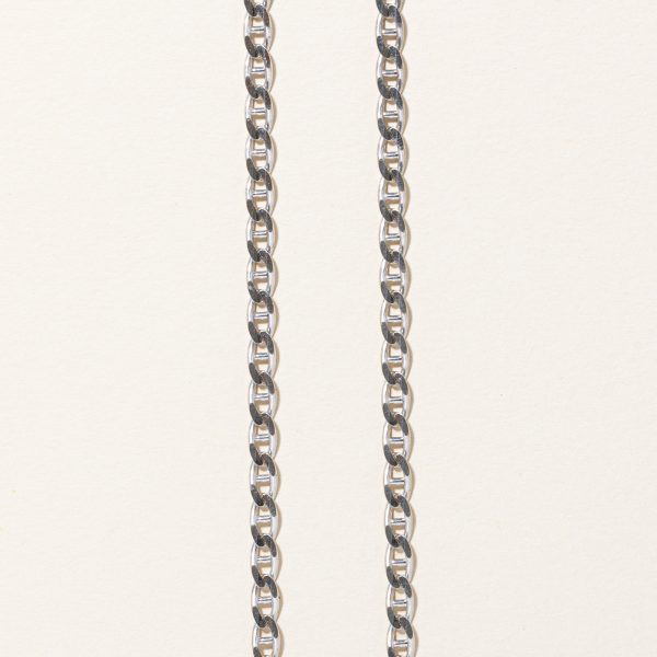 10k White Gold Anchor Link Chain | 22  | on Sale