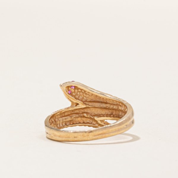 Vintage Ruby Snake Ring | 0.02ctw | SZ 6.5 | Online Hot Sale