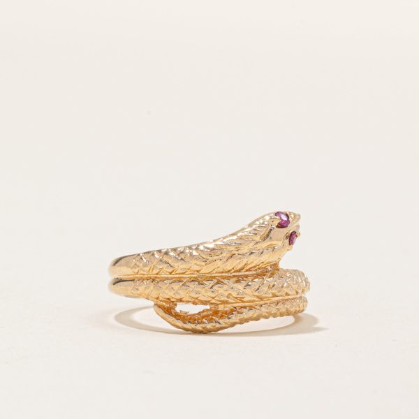 Vintage Ruby Snake Ring | 0.02ctw | SZ 6.5 | Online Hot Sale