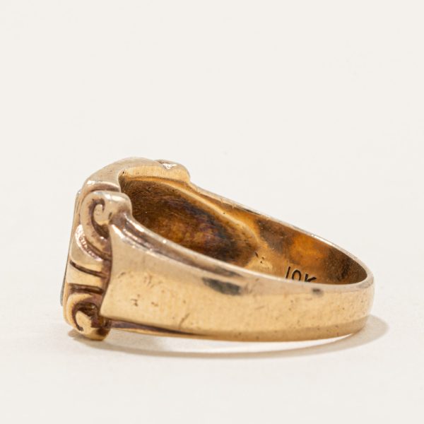 10k Two Tone Gold  RB  Signet Ring | SZ 9.5 | Supply