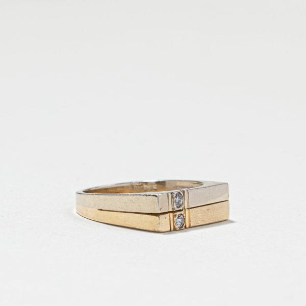 Two Tone Gold Diamond Ring | 0.04ctw | SZ 5.75 | Hot on Sale