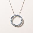 10k White Gold Circle Blue Topaz Pendant Necklace | 1.18ctw | 18  Sale