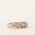 Two Tone Gold Three Stone Diamond Ring | 0.85ctw | SZ 8.5 | For Discount