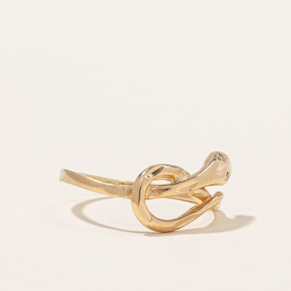 Vintage 10k Diamond Snake Ring | 0.005ctw | SZ 8 | Sale