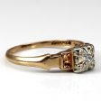 Vintage Diamond Two Tone Gold Ring | 0.03ct | SZ 5.75 | For Sale