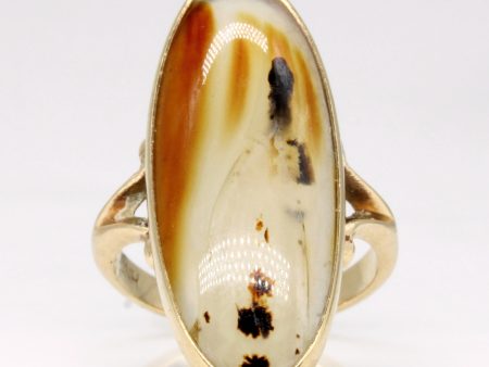 10k Yellow Gold Agate Cocktail Ring | 7.50ct | SZ 4 | Fashion