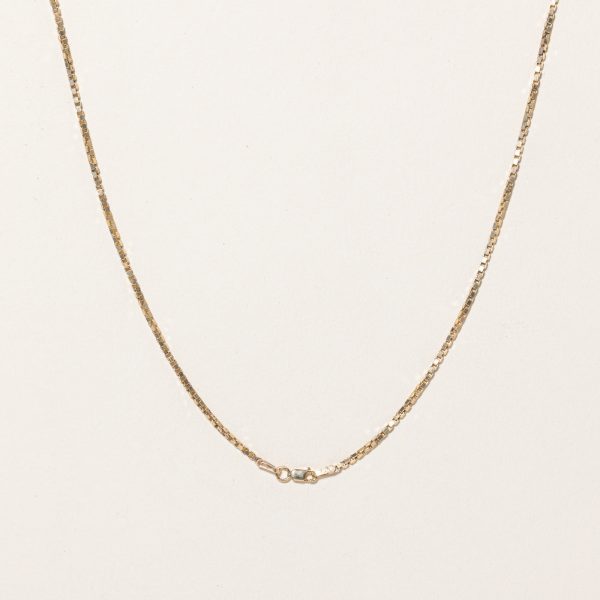 10k Yellow Gold Box Link Chain | 22  | For Sale