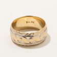 10k Two Tone Gold Engraved Band | SZ 6.25 | Cheap