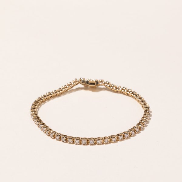 10k Yellow Gold Diamond Tennis Bracelet | 2.08ctw | 7.25  Online Sale