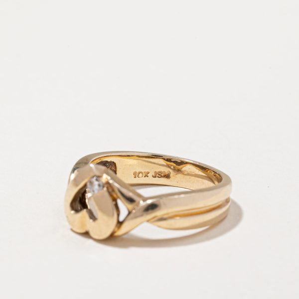 10k Yellow Gold Heart Diamond Ring | 0.05ct | SZ 6 Online Hot Sale