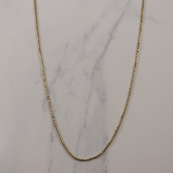 10k Yellow Gold Box Chain | 21.5  | For Sale