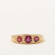 Victorian Era Ruby & Diamond Ring | 0.70ctw, 0.08ctw | SZ 7.25 | For Discount