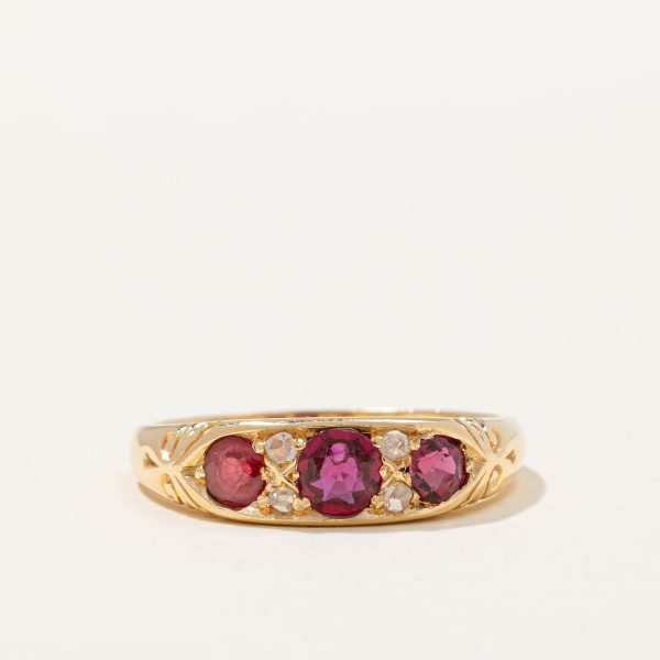 Victorian Era Ruby & Diamond Ring | 0.70ctw, 0.08ctw | SZ 7.25 | For Discount