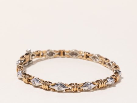 10k Two Tone Gold Diamond Bracelet | 0.45ctw | 7.25  Online Sale