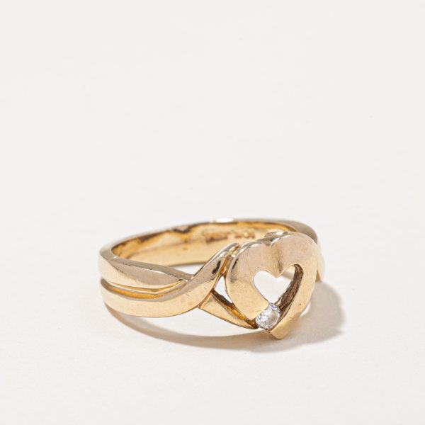 10k Yellow Gold Heart Diamond Ring | 0.05ct | SZ 6 Online Hot Sale