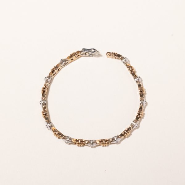 10k Two Tone Gold Diamond Bracelet | 0.45ctw | 7.25  Online Sale