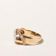 10k Two Tone Gold Two Stones Diamond Ring | 0.48ctw | SZ 11 on Sale