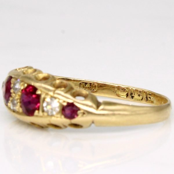 Vintage Birmingham Ruby & Diamond Ring | 0.30ctw, 0.06ctw | SZ 5.5 | Cheap