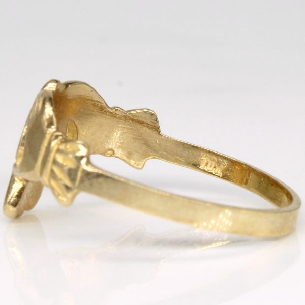 10k Yellow Gold Claddagh Ring | SZ 7.5 | For Sale