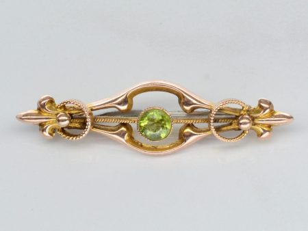 10k Peridot Yellow Gold Brooch Hot on Sale