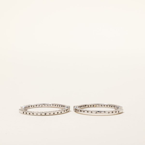 10k White Gold Diamond Hoop Earrings | 0.30ctw | Cheap