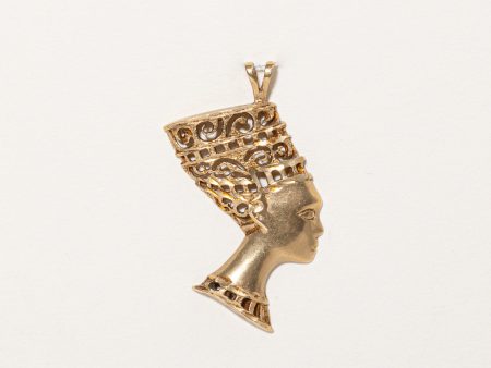 10k Yellow Gold Cleopatra Queen Pendant Online now