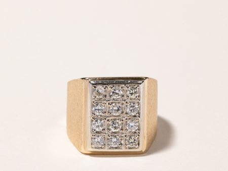 10k-14k Yellow Gold Diamond Signet Ring | 0.96ctw | SZ 8 Online