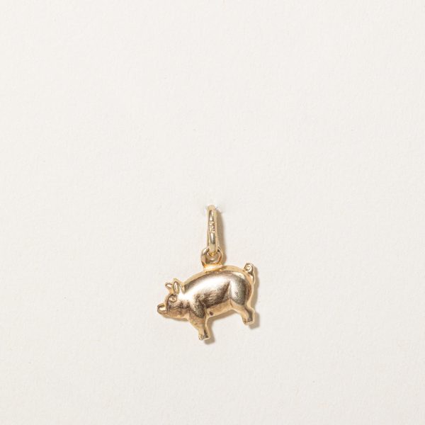 10k Yellow Gold Pig Charm Sale