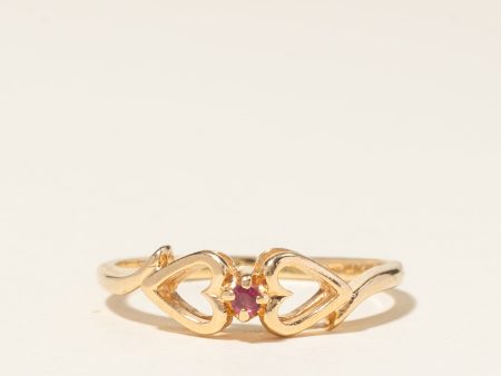 10K Yellow Gold Ruby Ring | 0.03ctw | SZ 3.75 Sale