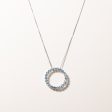 10k White Gold Circle Blue Topaz Pendant Necklace | 1.18ctw | 18  Sale