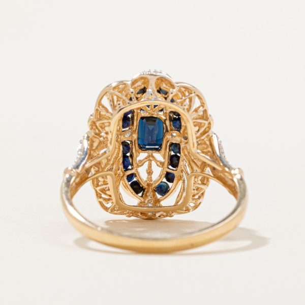 Sapphire & Diamond Cocktail Ring | 1.36ctw, 0.05ctw | SZ 9.75 | For Discount