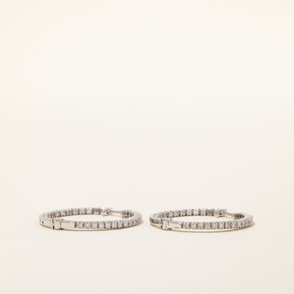 10k White Gold Diamond Hoop Earrings | 0.30ctw | Cheap