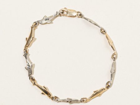 10k Two Tone Gold Dolphin Bracelet | 7  | Online now