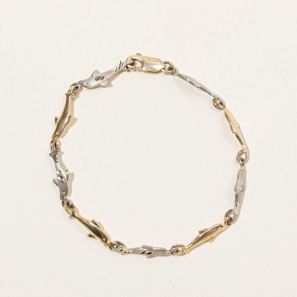 10k Two Tone Gold Dolphin Bracelet | 7  | Online now