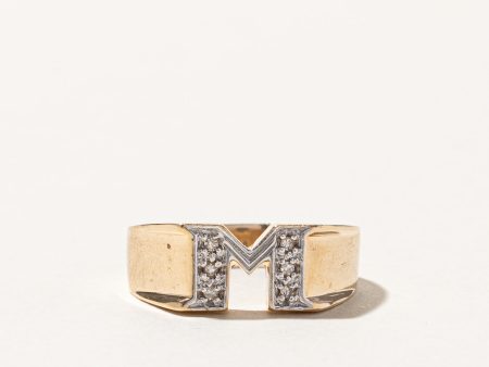 Diamond M Letter Ring | 0.06ctw | SZ 8.5 | Hot on Sale