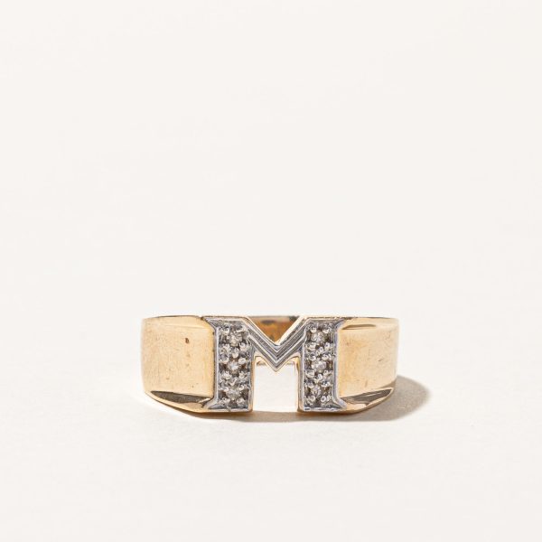 Diamond M Letter Ring | 0.06ctw | SZ 8.5 | Hot on Sale