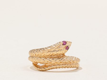 Vintage Ruby Snake Ring | 0.02ctw | SZ 6.5 | Online Hot Sale